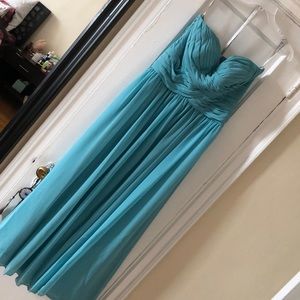 Bill Levkoff Strapless Bridesmaid Dress in Glacier